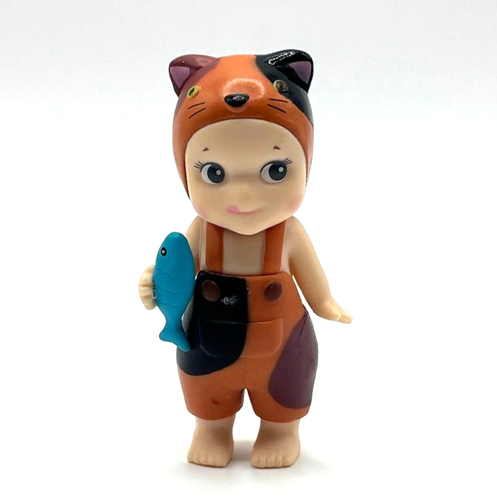New Kewpie/Angel Mini Figure, Black & Brown Cat Costume, Open Blind Box Style